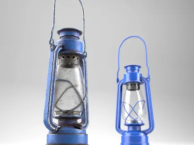 Oillamp with dirty and clean textures Low-poly 3D model