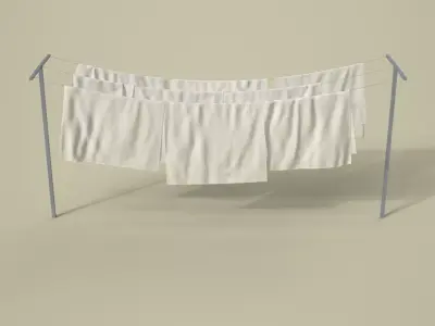 Laundry Sheets on the Rack 3D model