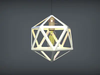Icosahedron Lamp D250 mm 3D print model