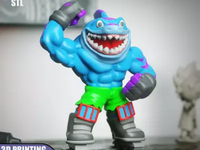 Street Sharks Streex Chibi STL for 3D Printing ChibiSTL 3DXM 3D print model