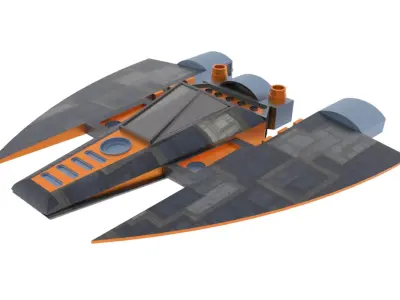 Antonov An Spaceship  Low-poly 3D model