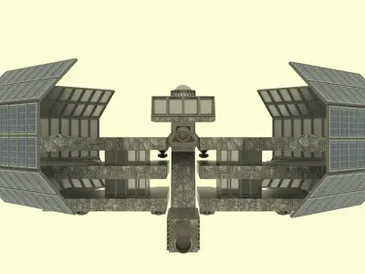 Cosmos Space Station  Low-poly 3D model