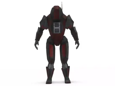Robotic Soldier Gamma Heavy Combat Mech 3D Model Low-poly 3D model