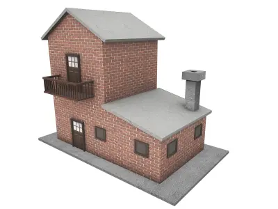 House for gaming Low-poly 3D model