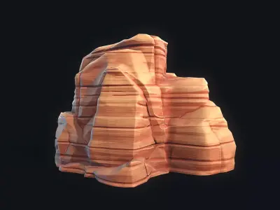 Stylized Desert Rock 4 Low-poly 3D model