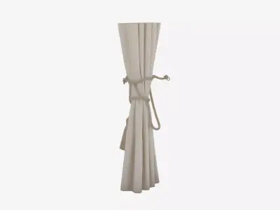 Exquisite 3D White Silk Curtain Tieback  Ghost Tassels 3D model