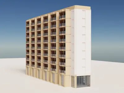 Modern hotel building 3D model