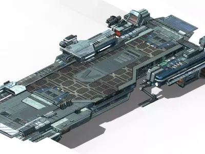 Space Station - Bridge 02 3D model