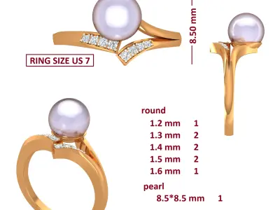 Diamond Ring for Women 3D print model 32