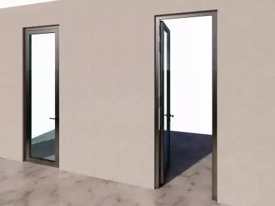 Generic Single Leaf Inward Swing Door 3D model