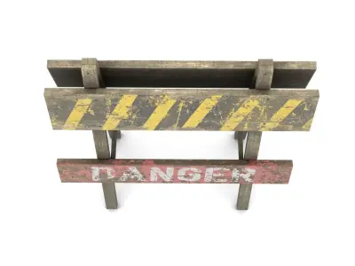 Road Sign Danger Low-poly 3D model