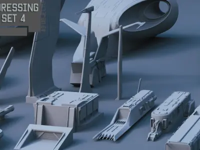 Scifi dressing kitbash set 4 3D model