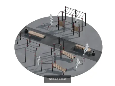 Playground set parkland design 3D Model Pack