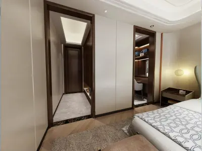 Simple and cozy bedroom Vray 3D model a9 3D model
