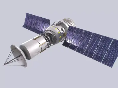Sci fi Satellite Low-poly 3D model