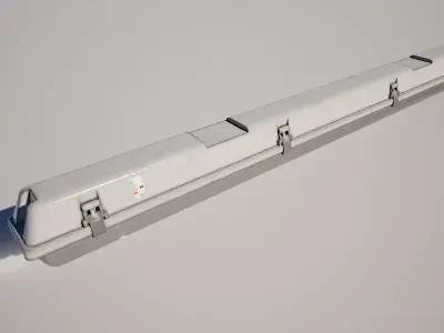 Industrial Fluorescent Ceiling Light Low-poly 3D model