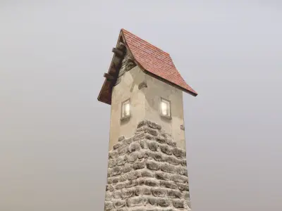 Medieval DRAGON Tower 05 Low-poly 3D model