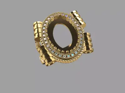 Gilded Splendor Ring 3D print model