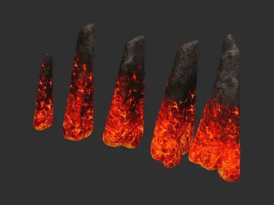 Rock Spires - Lava Low-poly 3D model