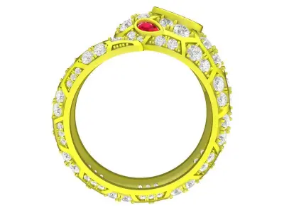 Luxury Snake Ruby and Diamond Ring for Women 6926 3D print model