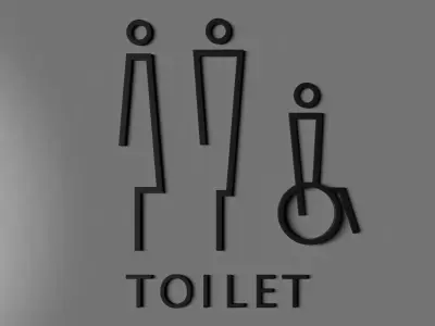 Toilet Door Sign 3D model