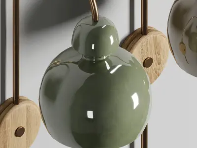 Mobo Ceramic Wall Lamps scene 01 Low-poly 3D model