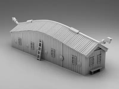 The Vikings barn 3D print model