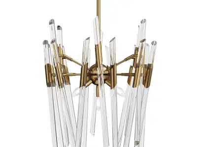 Ice Rods Chandelier brass Low-poly 3D model