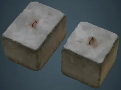 Concrete Barrier 4C Low-poly 3D model