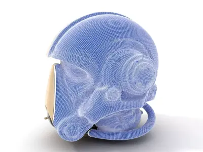 Futuristic Combat Helmet model pack Low-poly 3D model