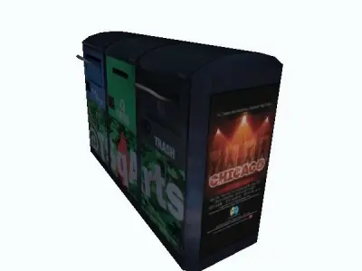 New York Green Trash Can Free low-poly 3D model