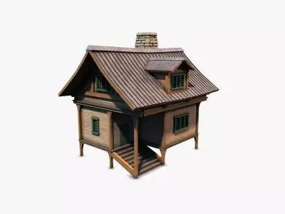 Cottage 09 Low-poly 3D model