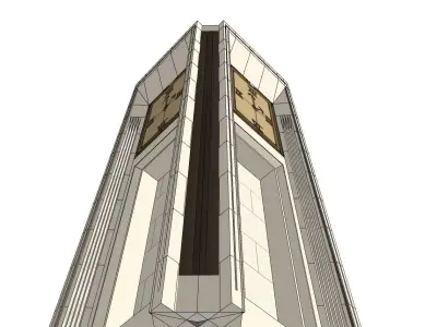 vernacular clock tower 3d model 3D model