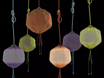 Drawstring Lamp 3D model