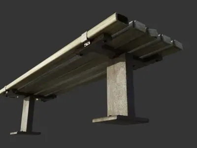Bench Worn Metal  3D model
