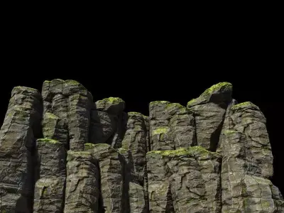 Cliff camouflage rock Low-poly 3D model
