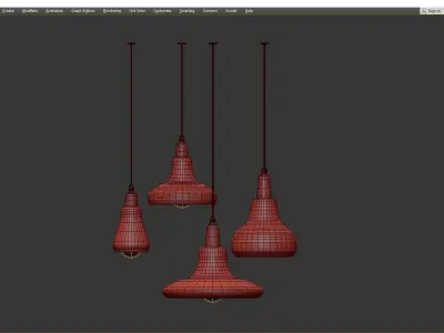 GLASS BLACK PENDANT Low-poly 3D model