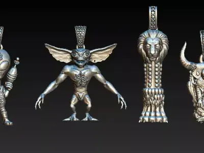   Mythical Character Pendant Collection 3D Printable Jewelry Set 3D print model