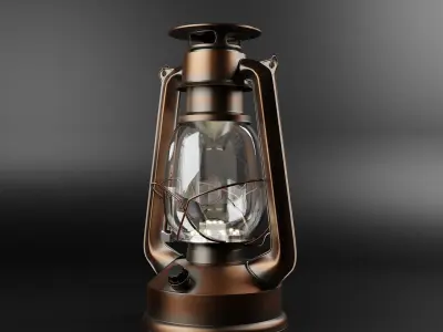 Led Hurricane Lantern Low-poly 3D model