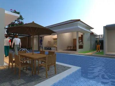 TRADITIONAL HOUSE OF JAVA WITH INTERIOR 3D model