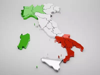 Italy map in 3D 3D model