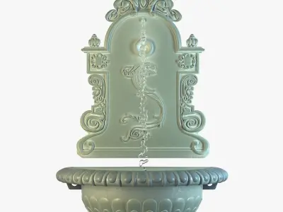Cast Iron Drinking Wall Fountain 3D model
