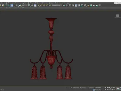 Murano Blown Glass Straw Colored Chandelier Low-poly 3D model