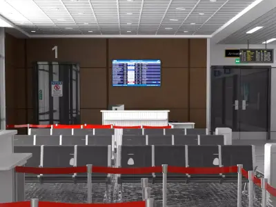Airport Terminal Low-poly 3D model