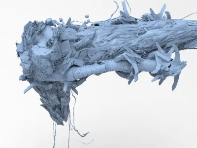 Deep Asteroid mine facility exterior 2 3D model