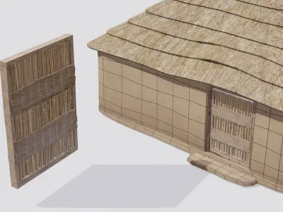 Hut house Low-poly 3D model
