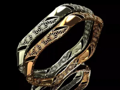 1528 Interwoven Harmony Bangle 61MM-11gm 3D print model
