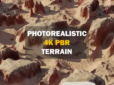 Realistic Sandy Canyon Desert Terrain Environment PBR Ready Low-poly 3D model