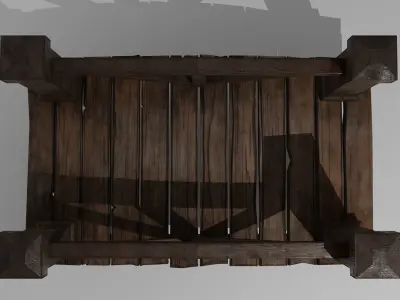 Wooden Bridge Low-poly 3D model