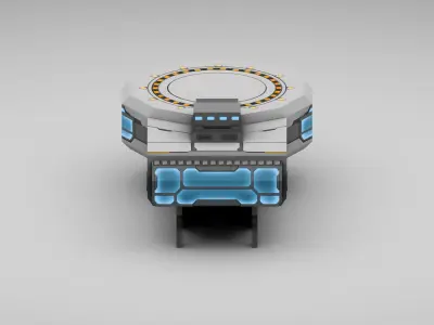 Sci-Fi Military Building - Surveillance Center Low-poly 3D model